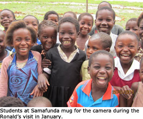 Students at Samafunda mug for the camera during the Ronald’s visit in January.